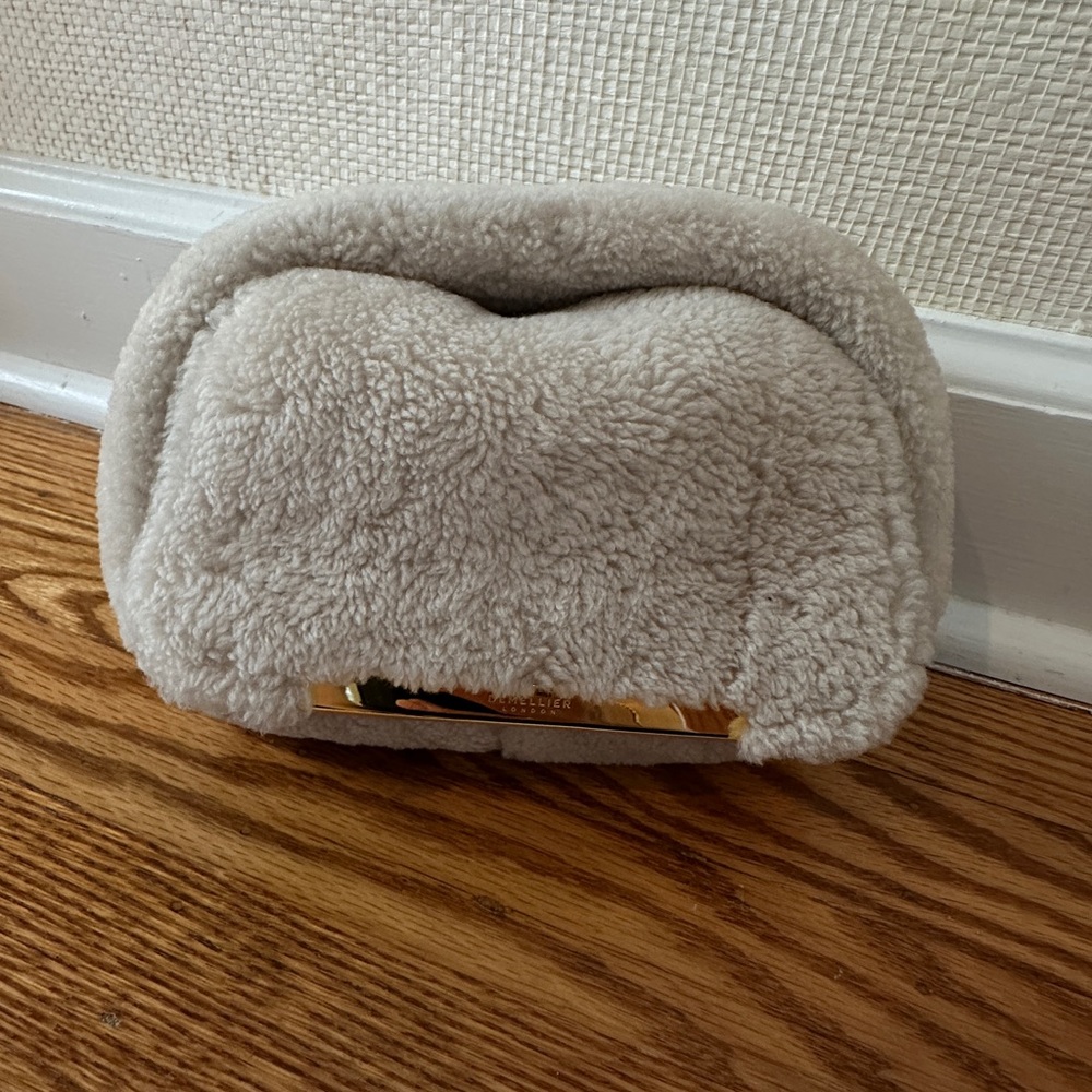 Demellier Cozt Cream Sherpa / Shearling Clutch or crossbody bag